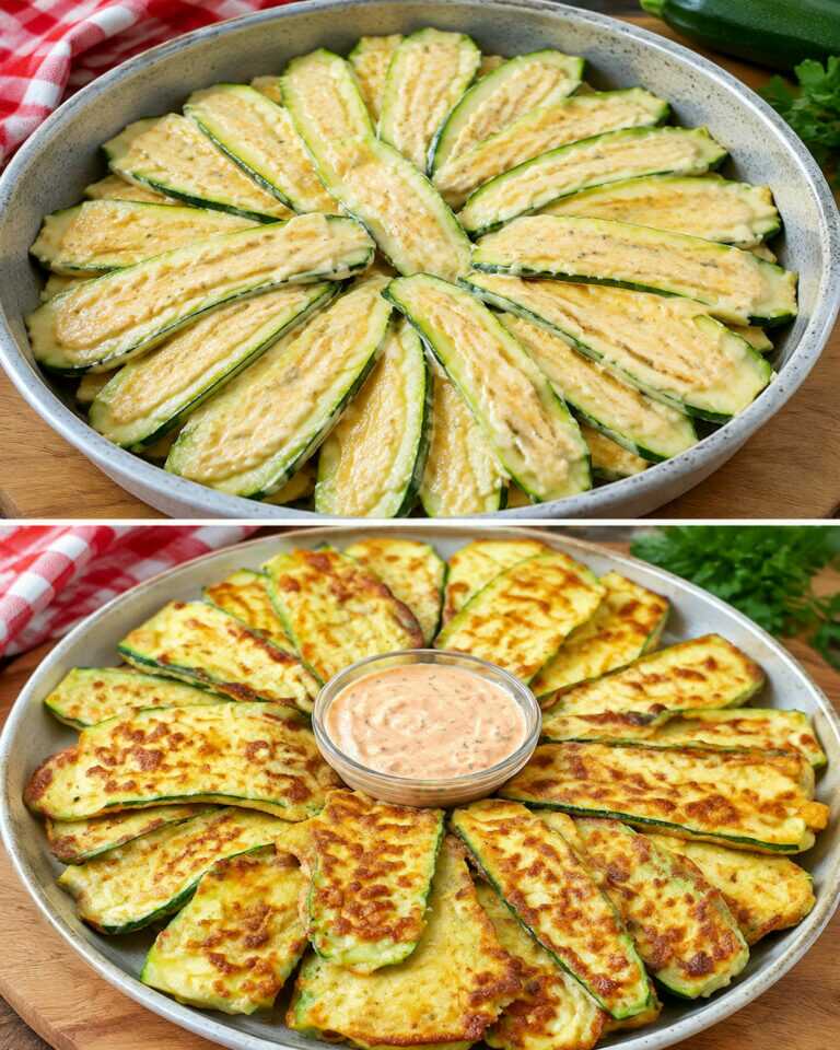 I didn’t even try it, the kids ate it right away! Quick zucchini recipe.