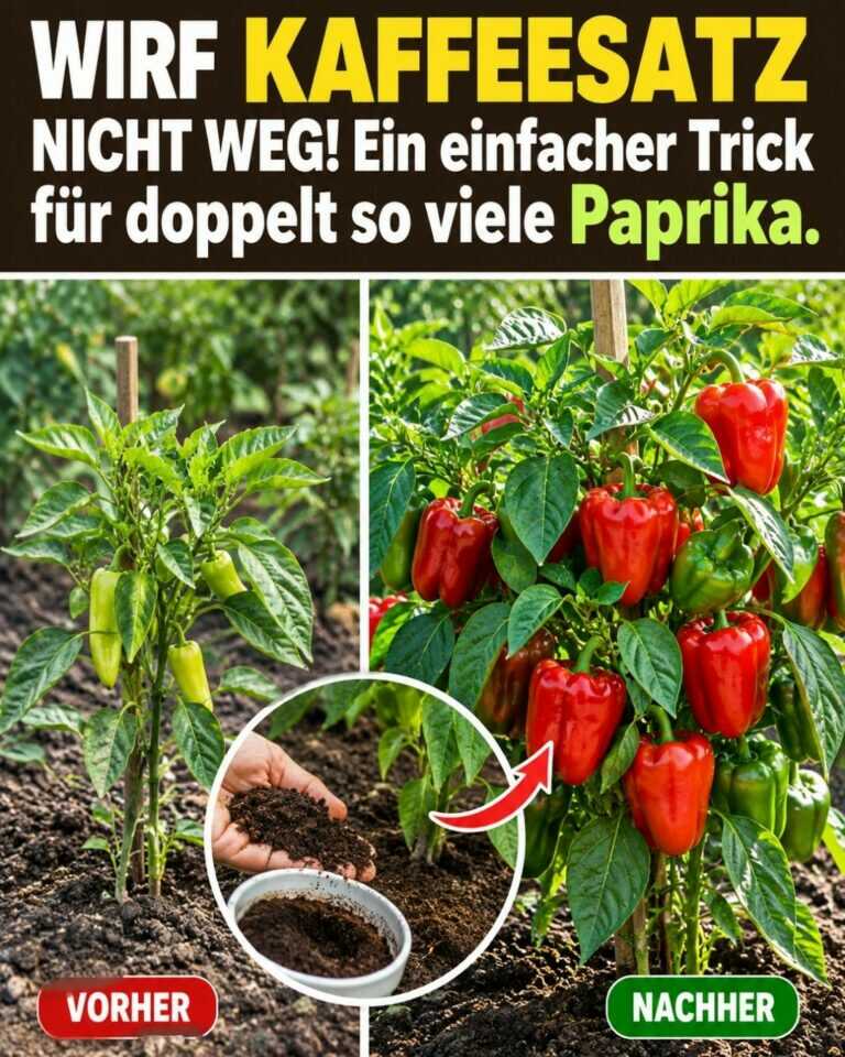 🌶️ Wirf Kaffeesatz nicht weg! Ein einfacher Trick für doppelt so viele Paprika.