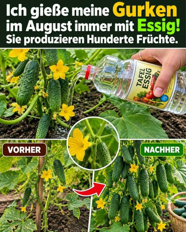 Ich gieße meine Gurken im August immer mit Essig! Sie produzieren Hunderte Früchte.