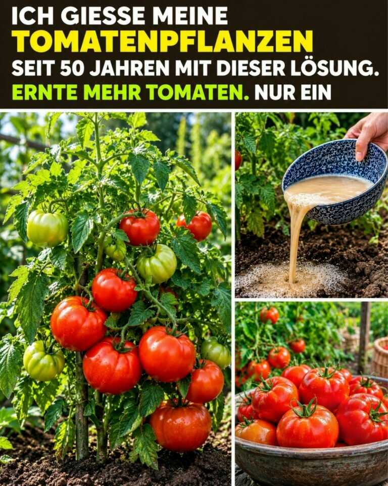 Ich gieße meine Tomatenpflanzen seit 50 Jahren mit dieser Lösung. Ernte mehr Tomaten. Nur ein