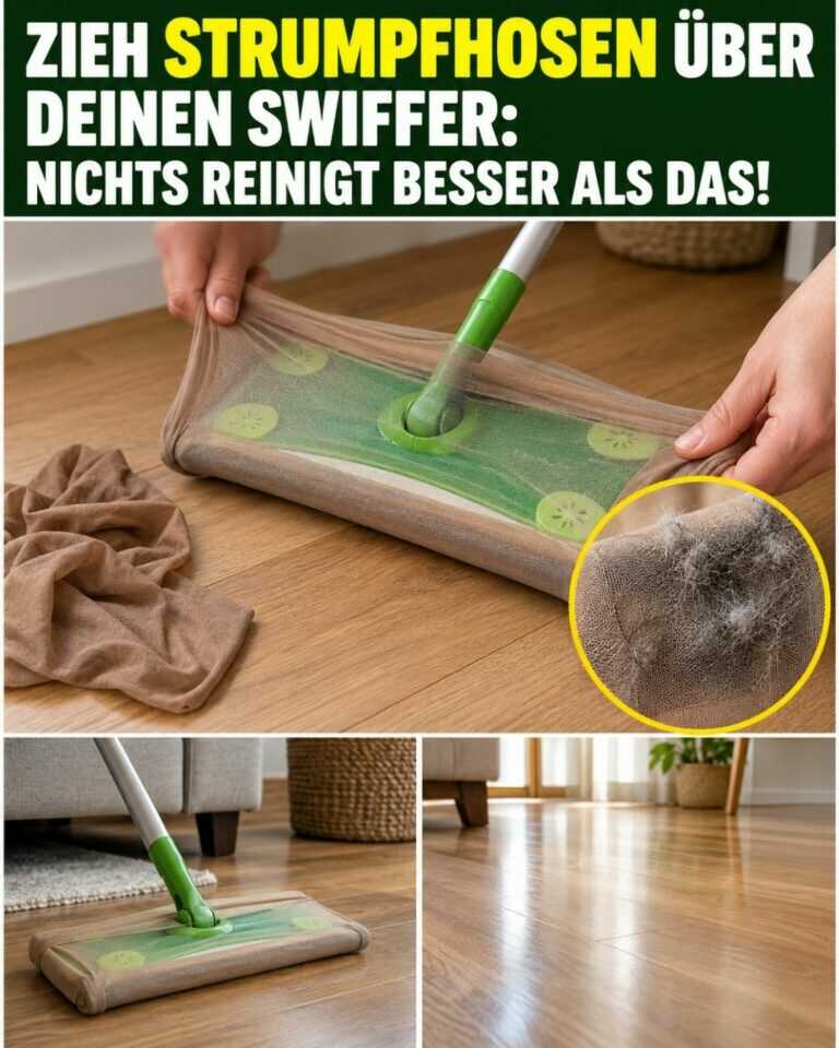Zieh Strumpfhosen über deinen Swiffer: Nichts reinigt besser als das!