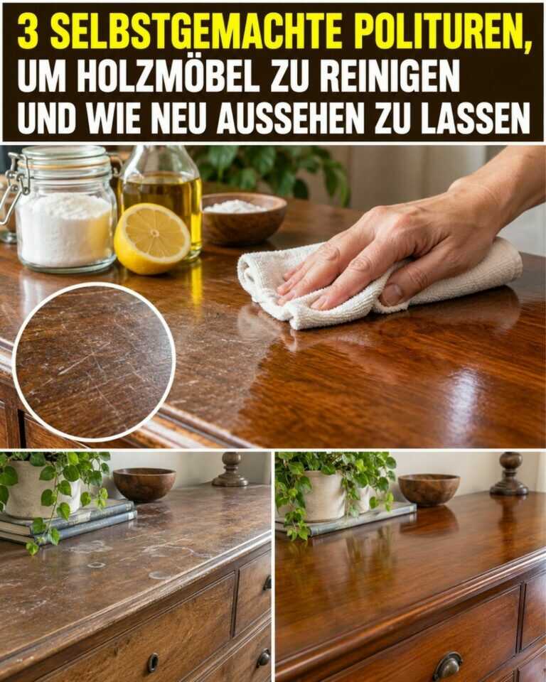 3 selbstgemachte Polituren, um Holzmöbel zu reinigen und wie neu aussehen zu lassen