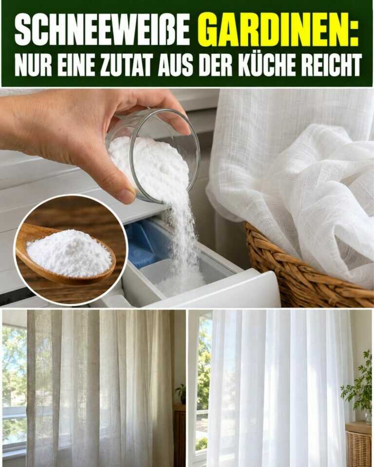 Schneeweiße Gardinen: Nur eine Zutat aus der Küche reicht