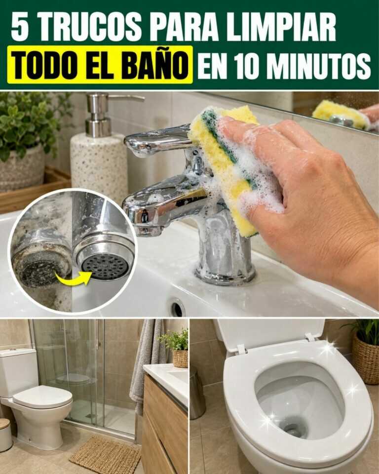 5 trucos para limpiar todo el baño en 10 minutos