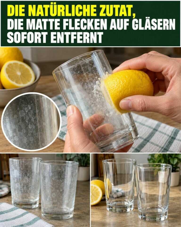 Die natürliche Zutat, die matte Flecken auf Gläsern sofort entfernt
