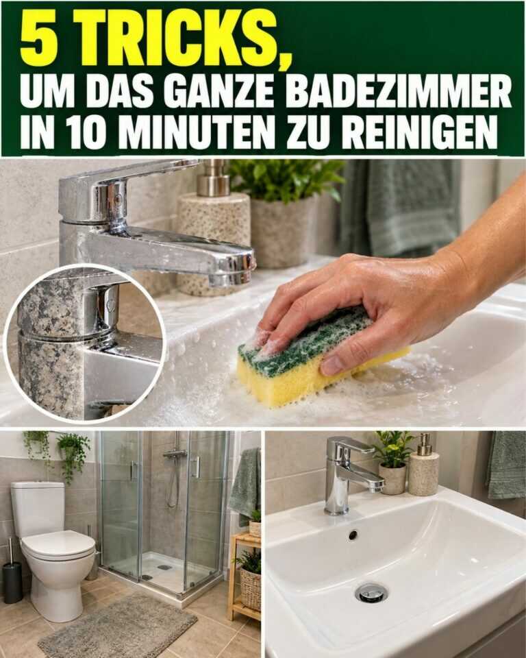 5 Tricks, um das ganze Badezimmer in 10 Minuten zu reinigen