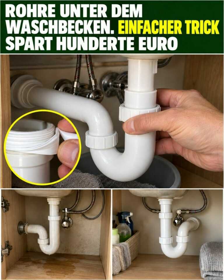 Rohre unter dem Waschbecken. Einfacher Trick spart Hunderte Euro