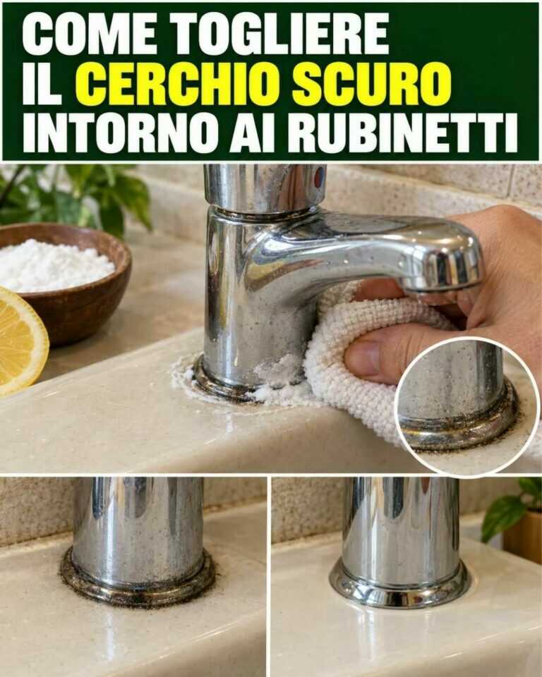 Come eliminare facilmente il cerchio scuro intorno ai rubinetti