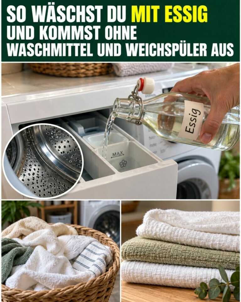 So wäschst du mit Essig und kommst ohne Waschmittel und Weichspüler aus