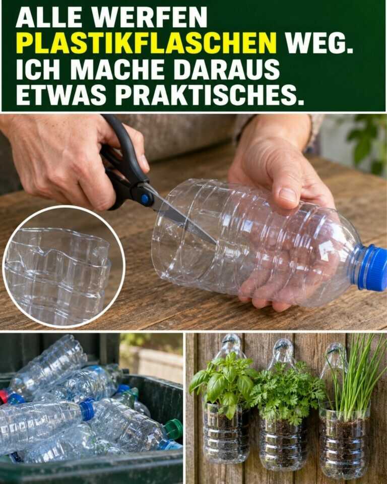 Alle werfen Plastikflaschen weg. Ich mache daraus etwas Praktisches