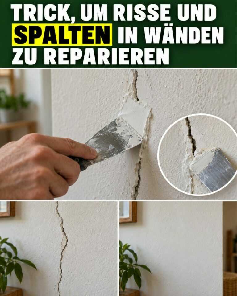 Trick, um Risse und Spalten in Wänden zu reparieren