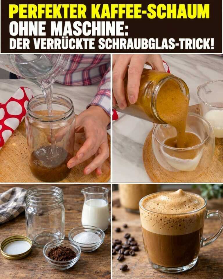 Perfekter Kaffee-Schaum ohne Maschine: Der verrückte Schraubglas-Trick!