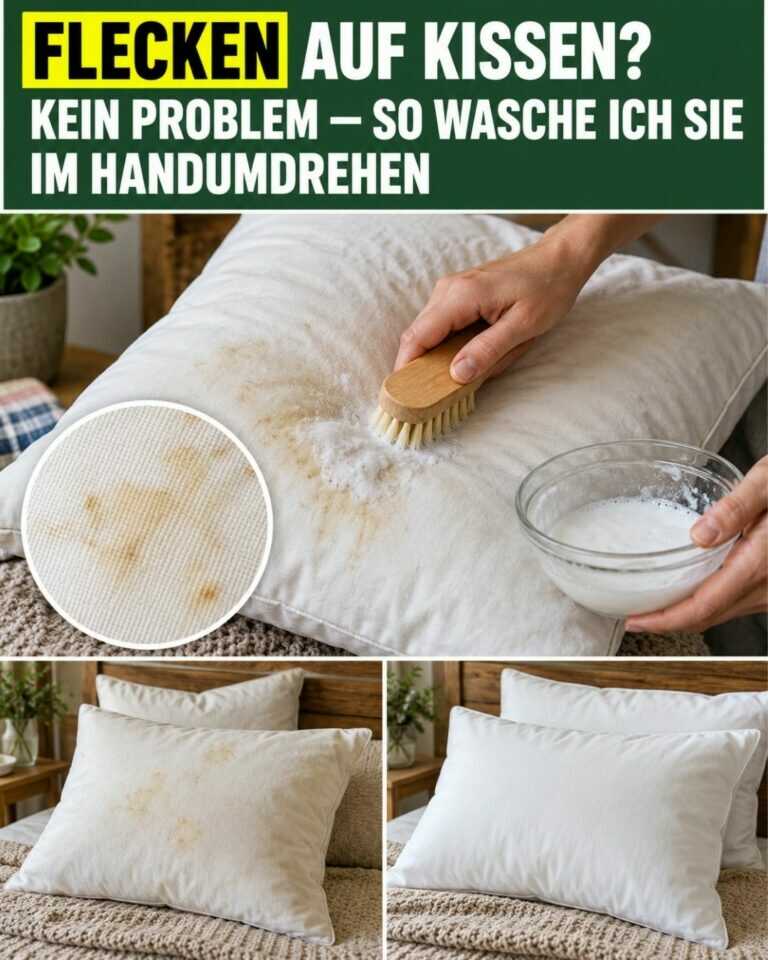 Flecken auf Kissen? Kein Problem — so wasche ich sie im Handumdrehen