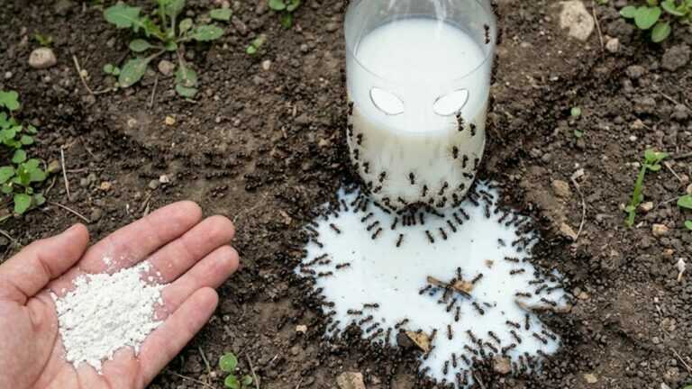 Metti questo in una bottiglia. Le formiche entrano da sole nella trappola