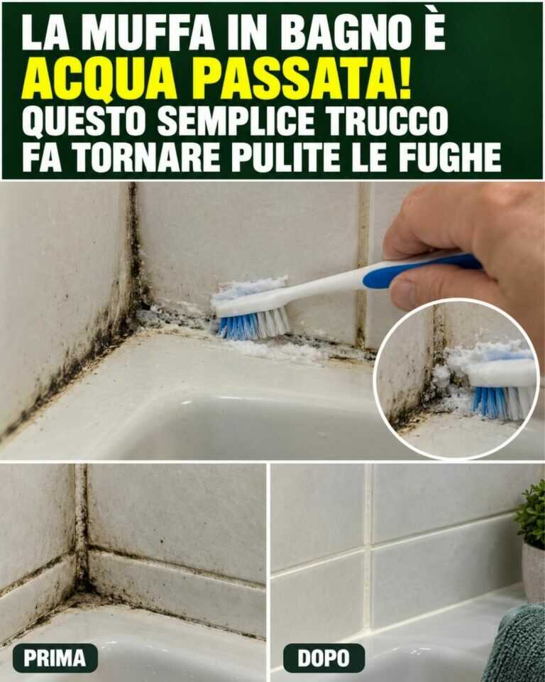 La muffa in bagno è acqua passata! Questo semplice trucco fa tornare pulite le fughe