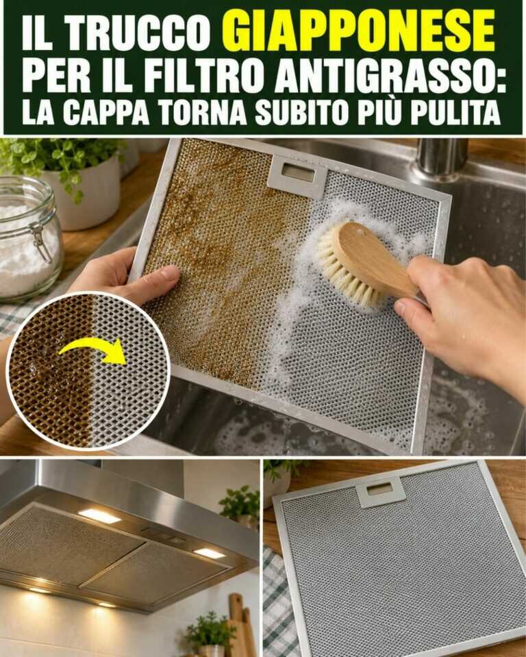 Il trucco giapponese per il filtro antigrasso: la cappa torna subito più pulita