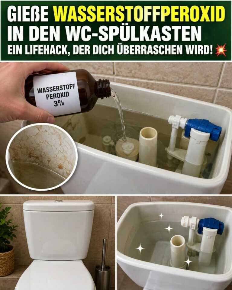 Gieße WASSERSTOFFPEROXID IN den WC-Spülkasten 💥 Ein Lifehack, der dich überraschen wird!