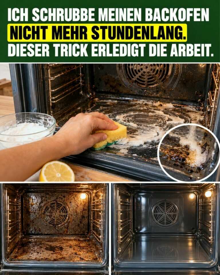 Ich schrubbe meinen Backofen nicht mehr stundenlang. Dieser Trick erledigt die Arbeit