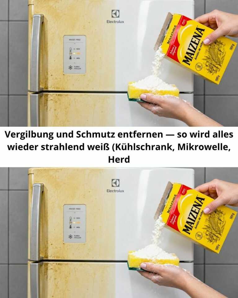 Vergilbung und Schmutz entfernen — so wird alles wieder strahlend weiß (Kühlschrank, Mikrowelle, Herd