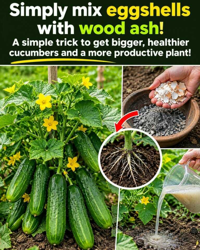 🥒Simply mix eggshells with wood ash! A simple trick to get