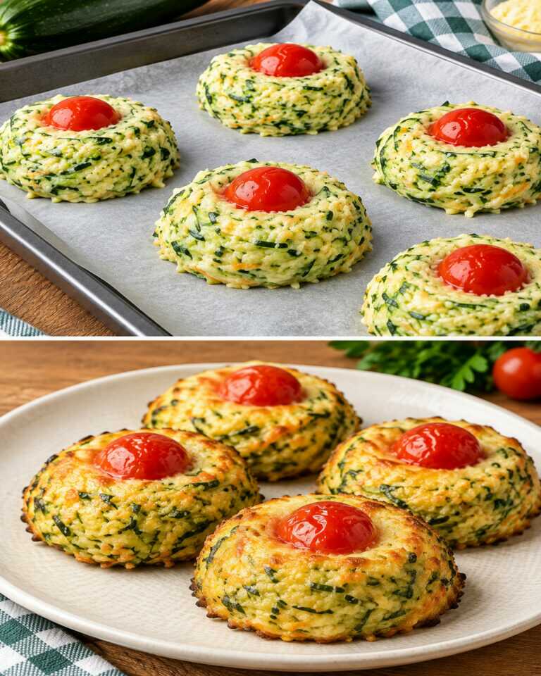 Gebackene Zucchini-Pizzen – leicht, schnell und käsig! 🌿 Ohne Hefe, ohne Frittieren