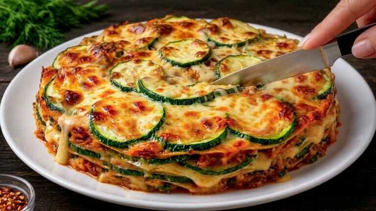 🥒 Schichtauflauf mit Zucchini, Kartoffeln und Pilzen in cremiger Sauce