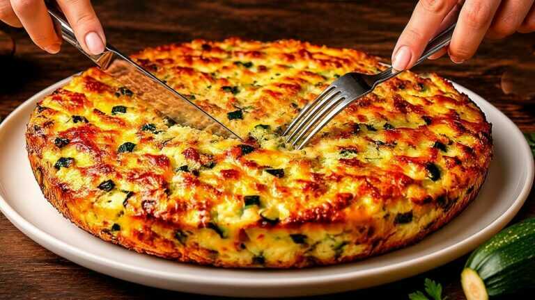 🥒 Je prépare ces courgettes 5 fois par semaine ! Gratin de légumes, œufs, fromage et sauce à l’ail