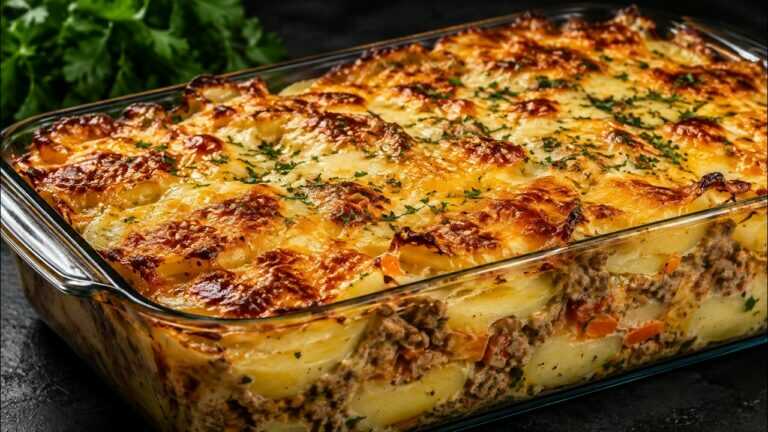 Ułożyłem warstwami ziemniaki, mieloną wołowinę i śmietanę — efekt jest niesamowity!