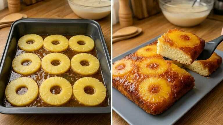 Rectangular Caramelized Pineapple Upside-Down Cake: Moist and Foolproof!