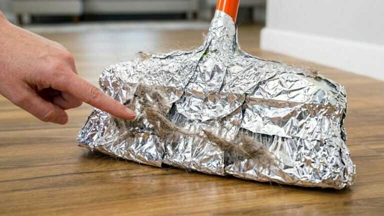 Enroulez du papier alu sur votre balai : vous me remercierez toute votre vie !