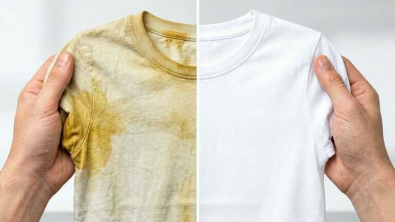 ¡No tires tus camisetas amarillentas! Echa ESTO al agua para recuperarlas