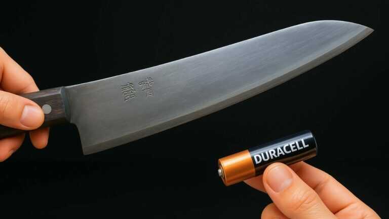 Affila qualsiasi coltello come un rasoio in appena 1 minuto con una vecchia batteria!