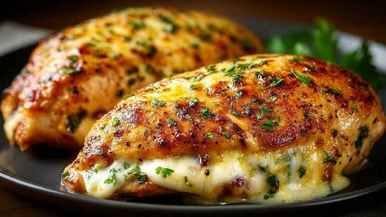 Petto di pollo ripieno migliore del ristorante: funghi, cheddar e mozzarella 🍗