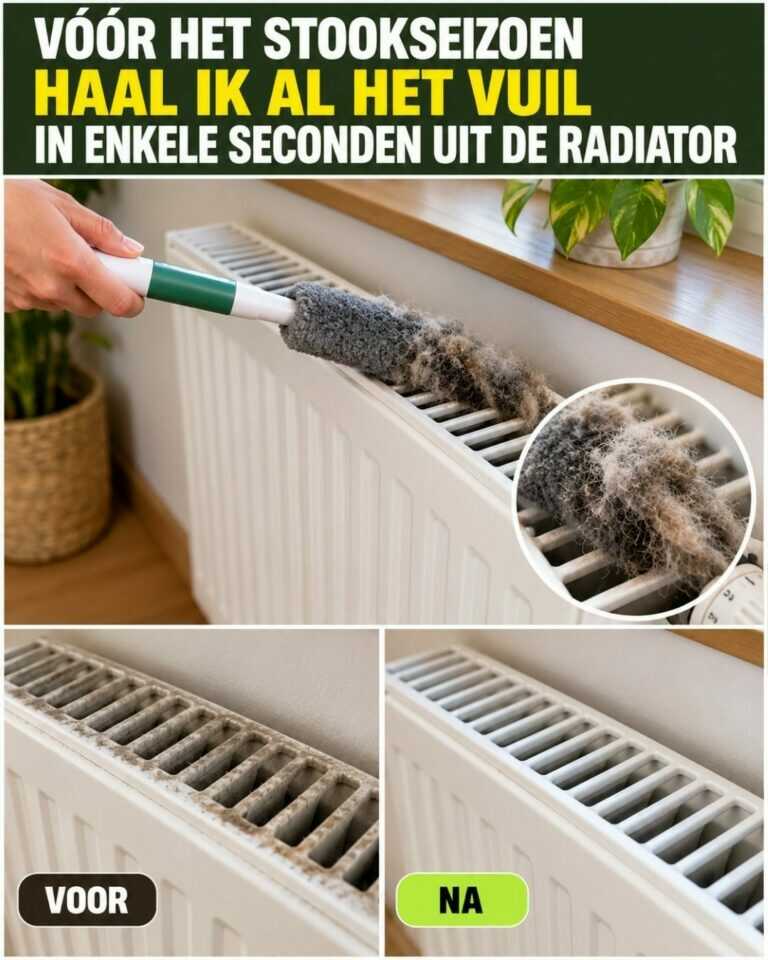 Vóór het stookseizoen haal ik al het vuil in enkele seconden uit de radiator